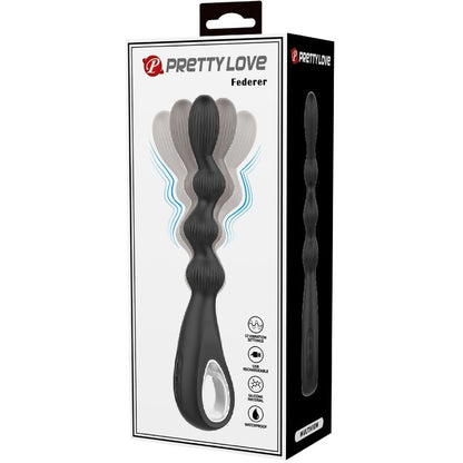 PRETTY LOVE - FEDERER VIBRADOR ANAL 12 VIBRAÇÕES PRETO