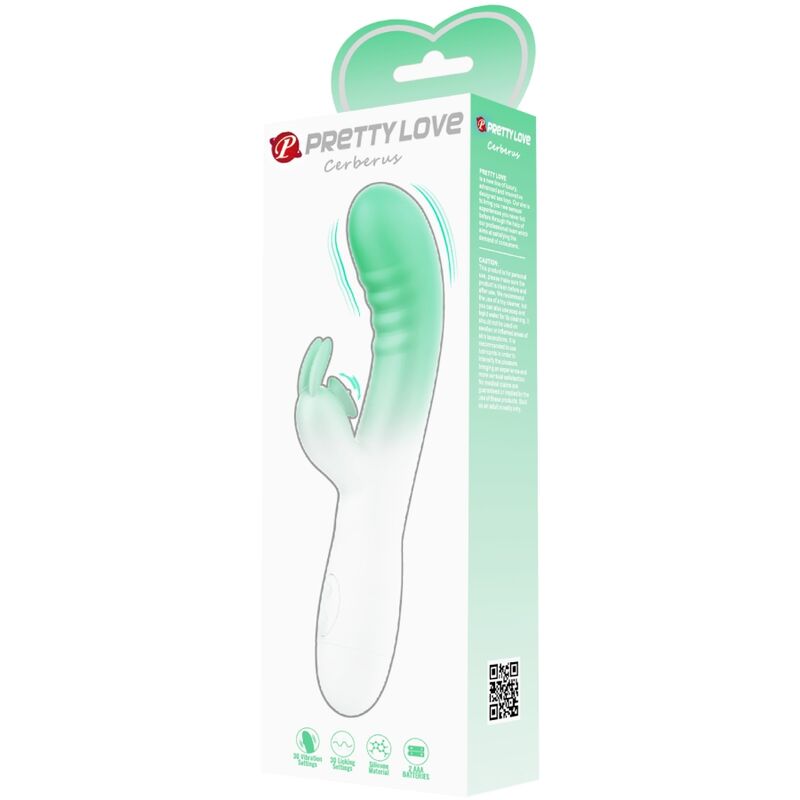 PRETTY LOVE - VIBRADOR CERBERUS RABBIT 30 VIBRAÇÕES VERDE
