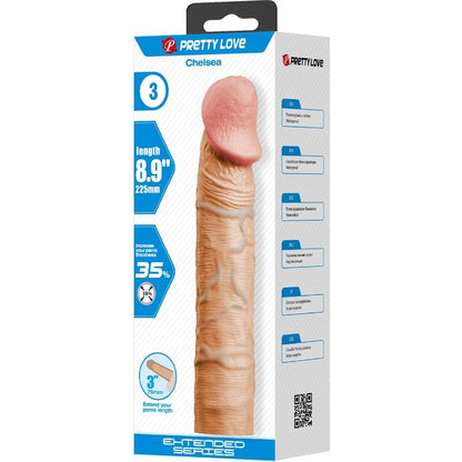 PRETTY LOVE - MANGA PÉNIS CHELSEA COM EXTENSÃO DE 7,6 CM FLESH