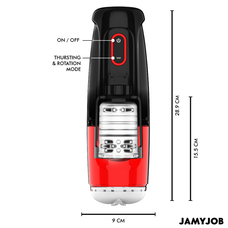 JAMYJOB - STORM MASTURBADOR VAGINAL AUTOMÁTICO COM 10 MODOS, ROTAÇÃO E EMPURRAR