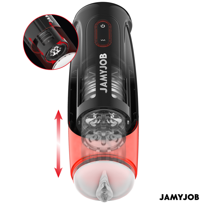 JAMYJOB - STORM MASTURBADOR VAGINAL AUTOMÁTICO COM 10 MODOS, ROTAÇÃO E EMPURRAR