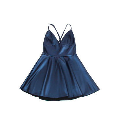 SUBBLIME - 955410 VESTIDO COM ALÇAS DE COURO AZUL S/M