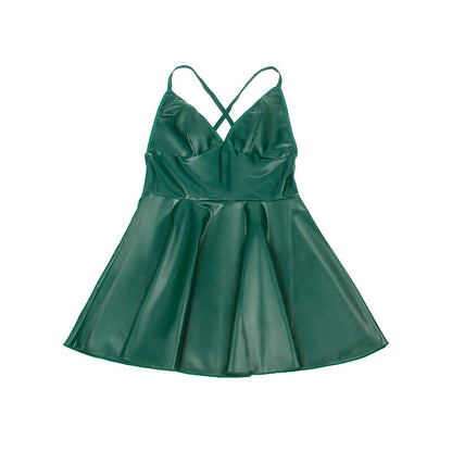 SUBBLIME - 955441 VESTIDO COM ALÇAS DE COURO VERDE L/XL