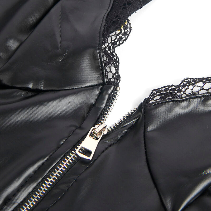 SUBBLIME - 955458 BODY COURO PRETO COM ZÍPER S/M