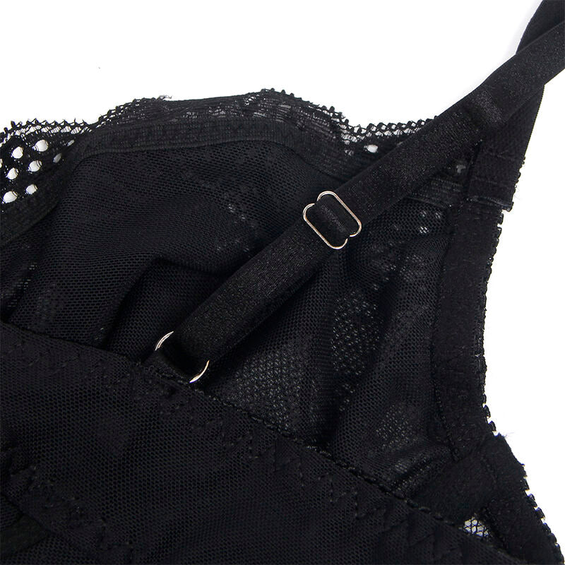 SUBBLIME - 955625 BODY DE RENDA COM FECHO NA PARTE INFERIOR PRETO L/XL