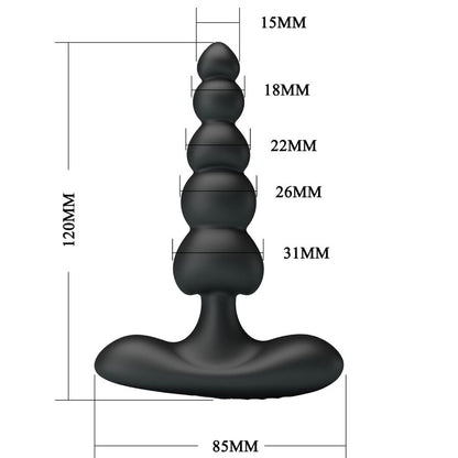 PRETTY LOVE - VIBRADOR ANAL CORBAN 10 VIBRAÇÕES PRETO