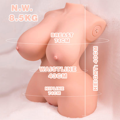 XISE - PEQUENO TORSO REALISTA COM VIBRAÇÃO FEMININA 40 CM