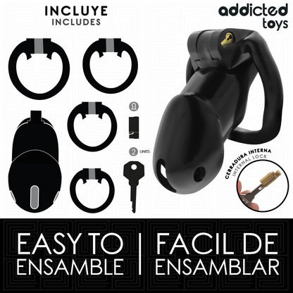 ADDICTED TOYS LOCKED - GAIOLA PENIANA MINDNIGHT CELL, TAMANHO L