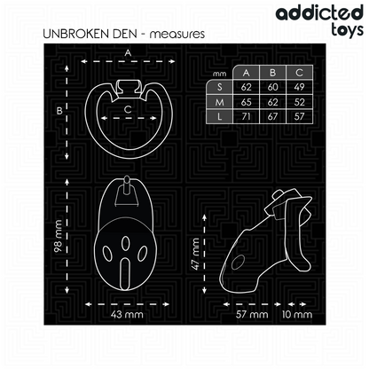 ADDICTED TOYS LOCKED - GAIOLA DE PÊNIS DEN INQUEBRÁVEL 9,8 CM