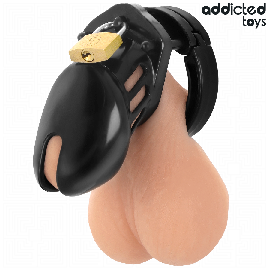 ADDICTED TOYS LOCKED - GAIOLA DE PÊNIS DE OBSIDIANA TAMANHO S