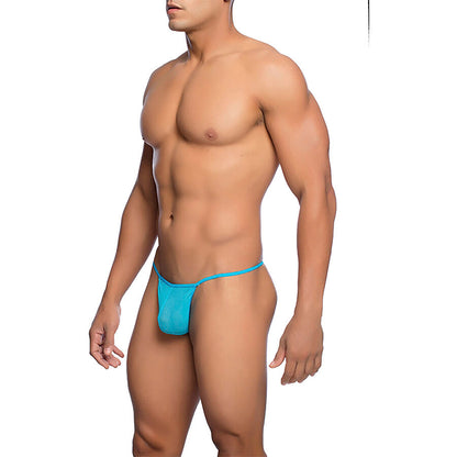 MOB - TANGA TRANSPARENTE EM FORMATO T AQUA TAMANHO L/XL