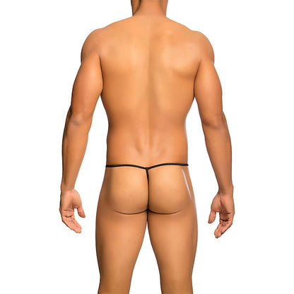 MOB - TANGA TRANSPARENTE EM FORMATO T PRETA TAMANHO L/XL