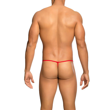 MOB - TANGA TRANSPARENTE VERMELHA EM FORMATO DE T TAMANHO L/XL