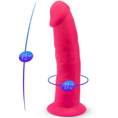 SILEXD - MODELO 2 PÊNIS REALÍSTICO PREMIUM SILEXPAN SILICONE FÚCSIA 19.2 CM