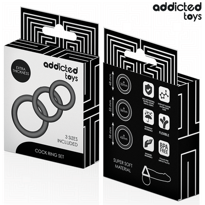 ADDICTED TOYS - CONJUNTO DE ANÉIS DE SILICONE MODELO 1