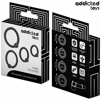 ADDICTED TOYS - CONJUNTO DE ANÉIS DE SILICONE DE PRESSÃO