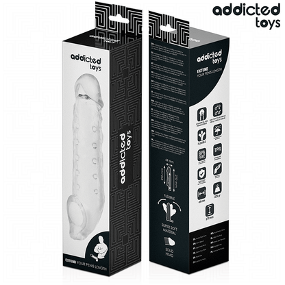 ADDICTED TOYS - EXTENSÃO DE PÊNIS TRANSPARENTE TAMANHO S 23 CM