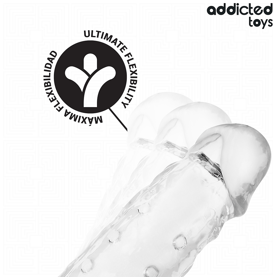 ADDICTED TOYS - EXTENSÃO DE PÊNIS TRANSPARENTE TAMANHO S 23 CM
