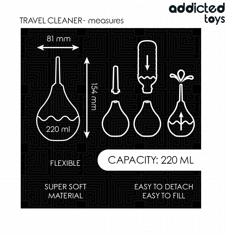 ADDICTED TOYS - LIMPADOR ANAL DE VIAGEM TAMANHO L 220 ML
