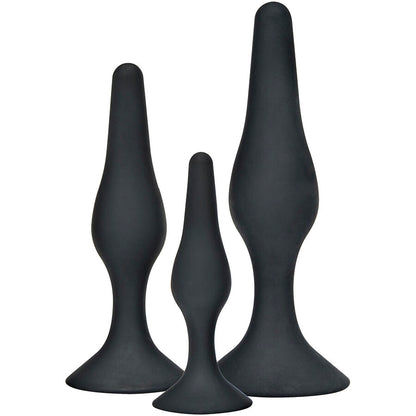 TOYJOY - ANAL PLAY CURVY COMPANIONS PLUG ANAL 3 PEÇAS PRETO