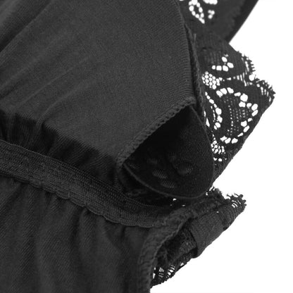SUBBLIME - TEDDY PRETO FLORAL DETALHE DE RENDA S/M