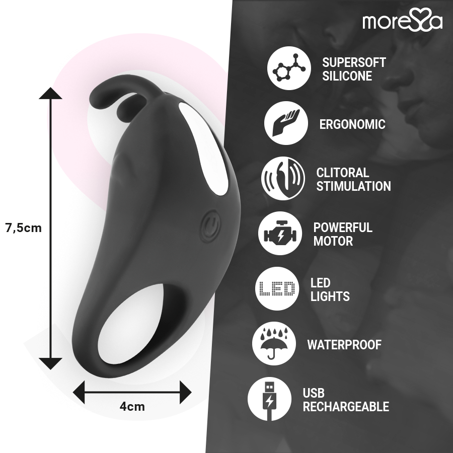 MORESSA - BRAD PREMIUM SILICONE RECARREGVEL PRETO