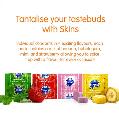 SKINS - PRESERVATIVOS PREMIUM MULTI SABORES PACOTE 4