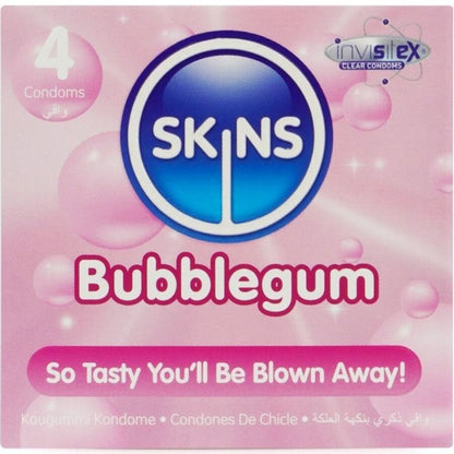 SKINS - PRESERVATIVOS BUBBLEGUM PREMIUM PACOTE 4