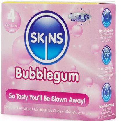 SKINS - PRESERVATIVOS BUBBLEGUM PREMIUM PACOTE 4