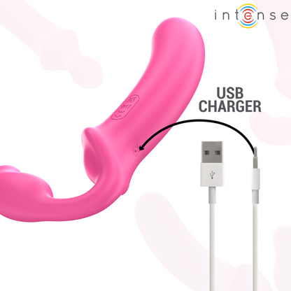 INTENSE - AMY VIBRADOR DUPLO 20 CM ROSA CONTROLE REMOTO