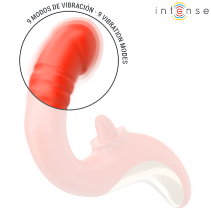 INTENSE - VIBRADOR E ESTIMULADOR PAULINA EM FORMATO U VERMELHO