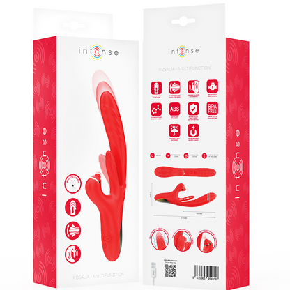 INTENSE - ROSALIA VIBRADOR MULTIFUNCIONAL 3 EM 1 VERMELHO