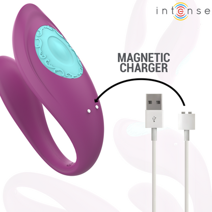 INTENSE - ANNIE VIBRADOR E ESTIMULADOR EM FORMA DE U ROXO CONTROLE REMOTO