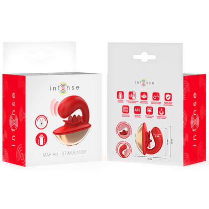 INTENSE - VIBRADOR E ESTIMULADOR MARIAH EM FORMATO U 10 VIBRAÇÕES VERMELHO