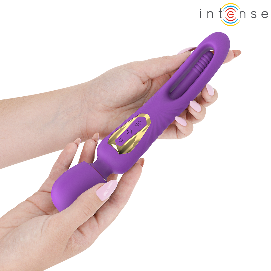 INTENSE - VARINHA VIBRATÓRIA CHRISTY COM LÍNGUA QUE GIRA