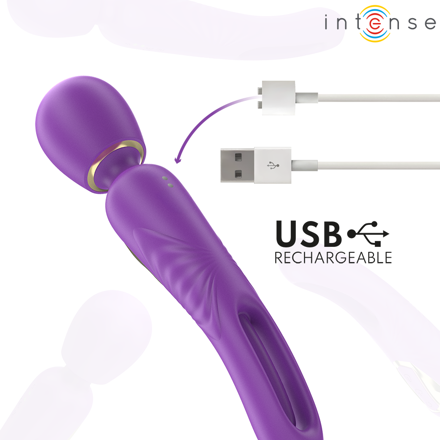 INTENSE - VARINHA VIBRATÓRIA CHRISTY COM LÍNGUA QUE GIRA