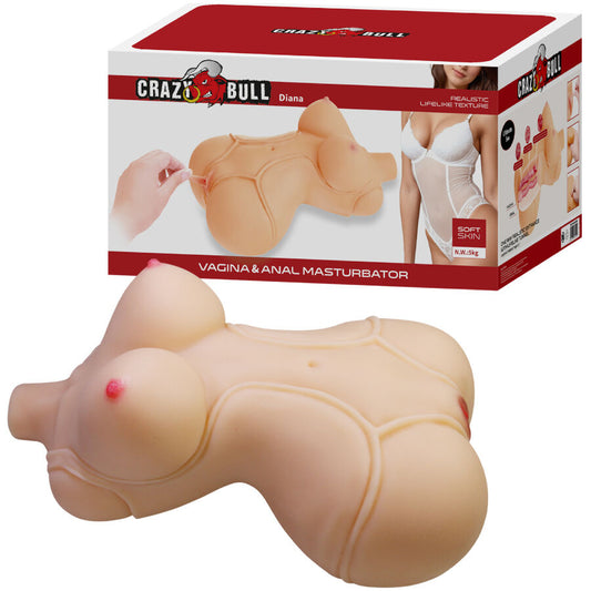 CRAZY BULL - DIANA TRONCO FEMININO REALISTA VAGINA E ANAL 5 KG