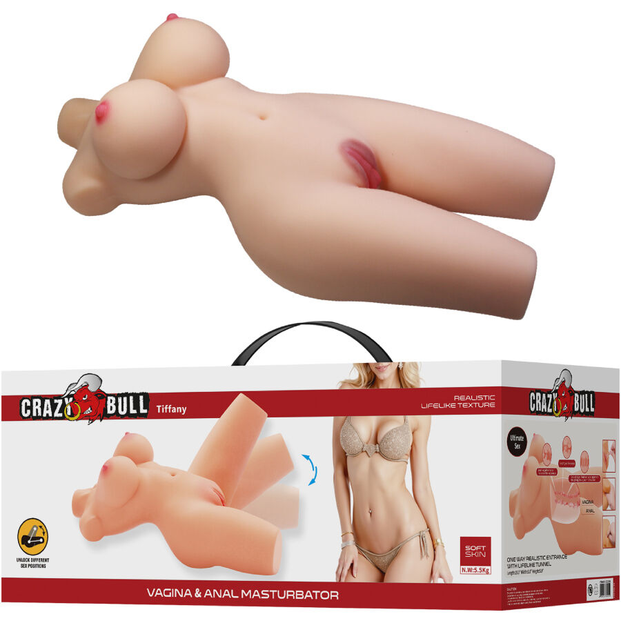 CRAZY BULL - TIFFANY TORSO FEMININO REALISTA VAGINA E ANAL 5,5 KG