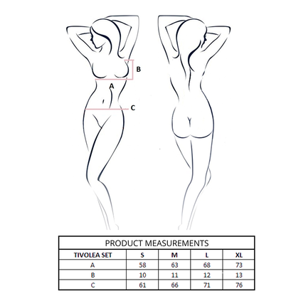 PASSION - CONJUNTO DE SUTIÃ + TANGA TIVOLEA PRETO P/M