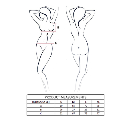 PASSION - CONJUNTO DE SUTIÃ + TANGA BELISSANA AZUL P/M