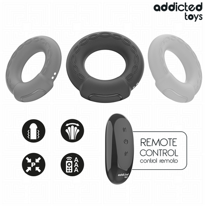 ADDICTED TOYS - ANEL PÊNICO VIBRANTE COM EFEITO DE AQUECIMENTO E CONTROLE REMOTO