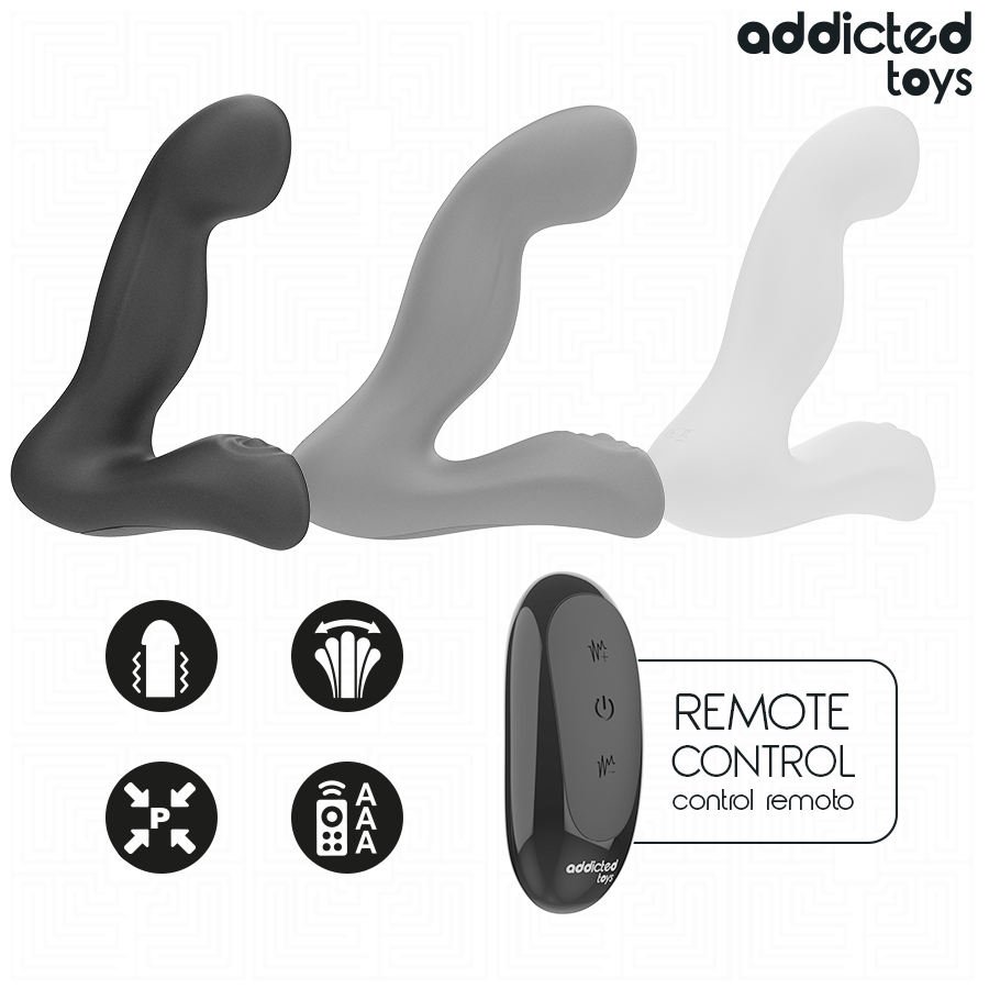 ADDICTED TOYS - MASSAGEADOR DE PRÓSTATA OSCILANTE COM MODO DE PULSAÇÃO E CONTROLE REMOTO
