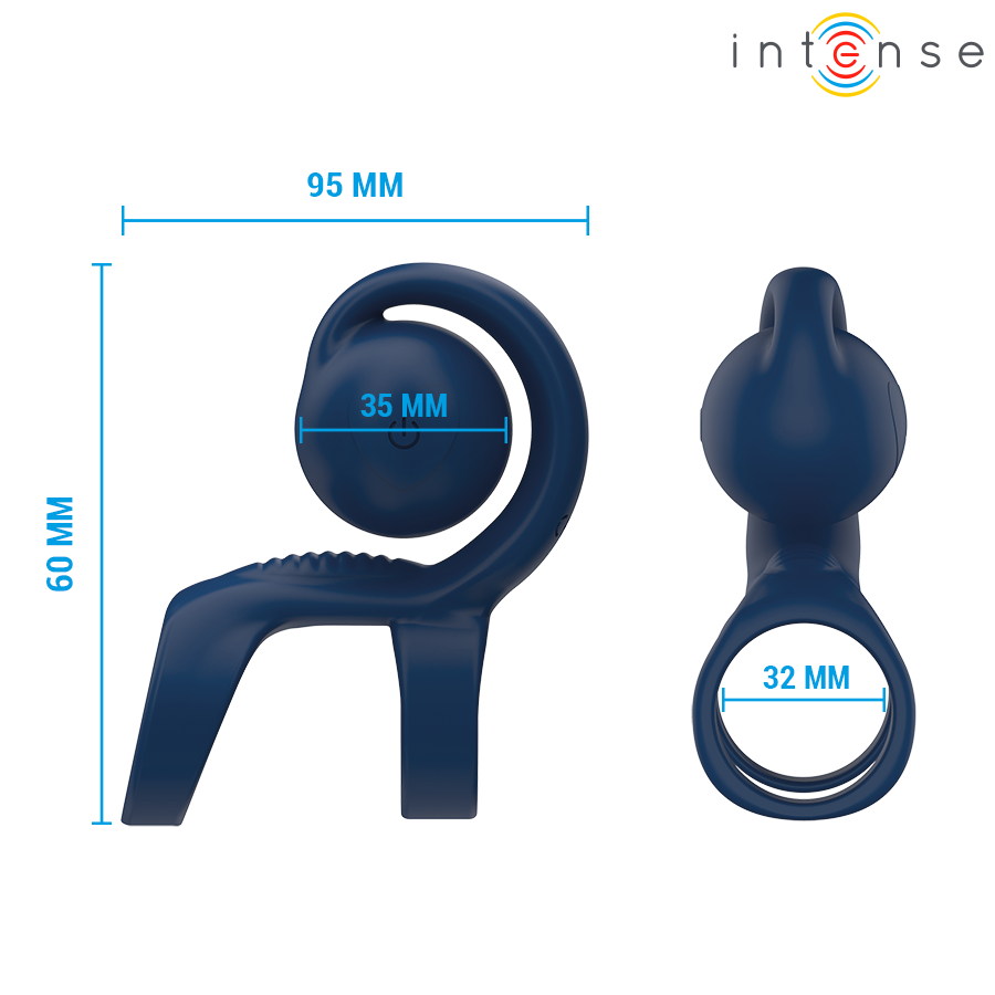 INTENSE  - ANEL PENIANO TYSON COM BOLA VIBRATÓRIA Ø 3,2 CM
