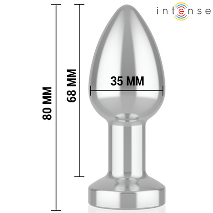 INTENSE - PLUG ANAL DE METAL VIBRANTE COM LUZES LED E CONTROLE REMOTO - TAMANHO S