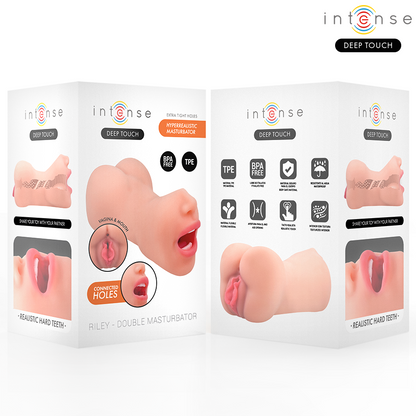 INTENSE DEEP TOUCH - MASTURBADOR RILEY COM DUPLA BOCA E VAGINA