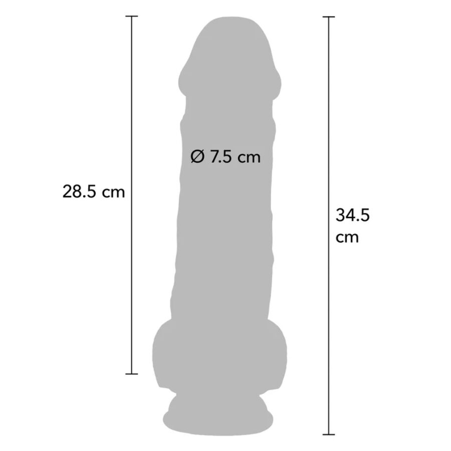 GET REAL - PÊNIS REALISTA DE LUXO COM TESTÍCULOS EXTRA GROSSO DE 34,5 CM