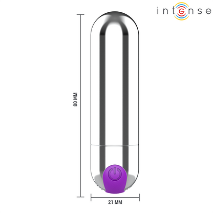 INTENSE - KAREN MINI VIBRATÓRIO RECARREGÁVEL PRATA