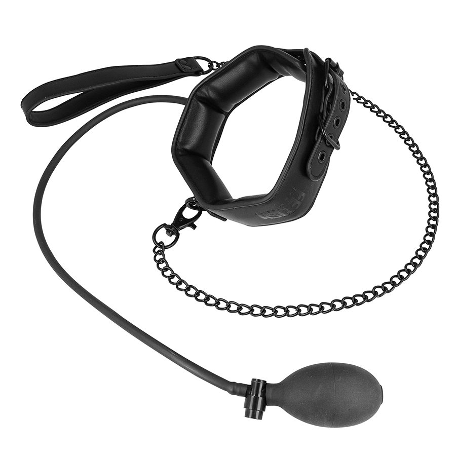 FETISH SUBMISSIVE BONDAGE - COLEIRA DE ESTRANGULAMENTO INFLÁVEL COM CORRENTE