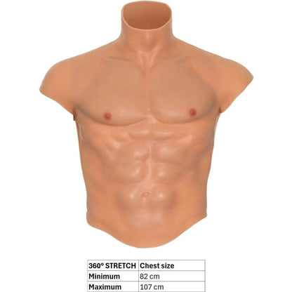 DESEJO OCULTO - CAMISETA DE TORSO MASCULINO DE SILICONE ALTER EGO COM DETALHES EM TOM DE CORPO