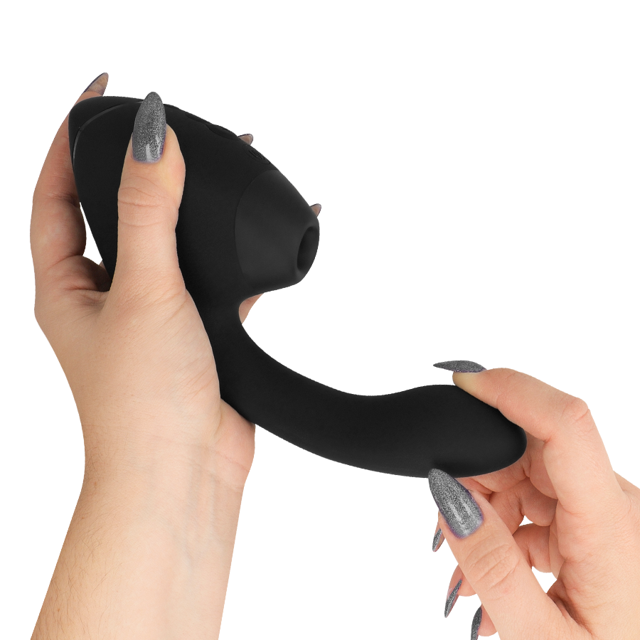 WOMANIZER - DUO NEXT ESTIMULADOR DUPLO DE CLITOR E PONTO G PRETO